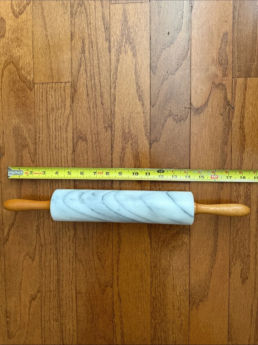 Vintage Marble Rolling Pin with Wooden Handles
